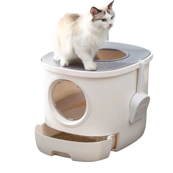 Usajoyen XL Enclosed Cat Litter Box with Slide-Out Tray
