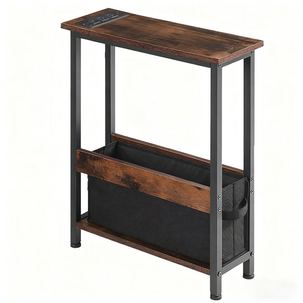 Usajoyen Narrow Side Table with Charging Station