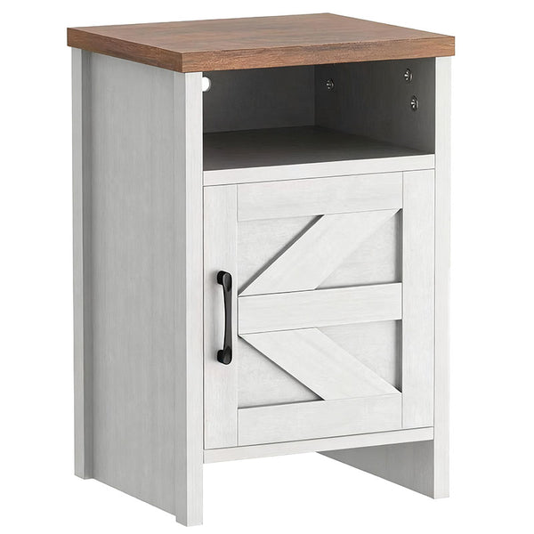 Usajoyen Farmhouse Nightstand with Barn Door