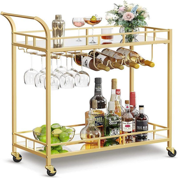 Usajoyen Small Bar Cart with 3-Tier Shelf