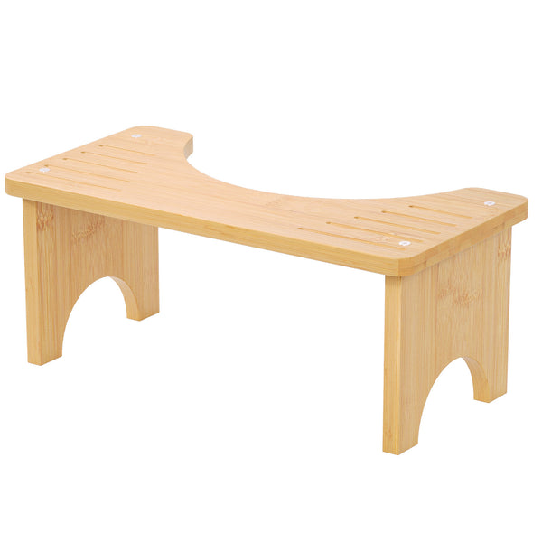 Usajoyen Bamboo Toilet Stool with Non-Slip Grooves