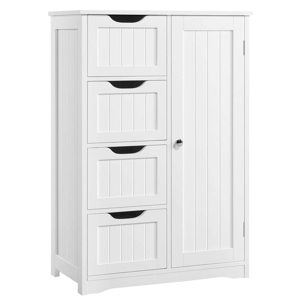 Usajoyen White Bathroom Storage Cabinet with 4 Drawers