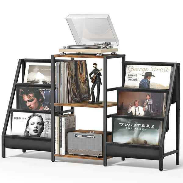 Usajoyen 3-Tier Record Player Stand for 280 Albums