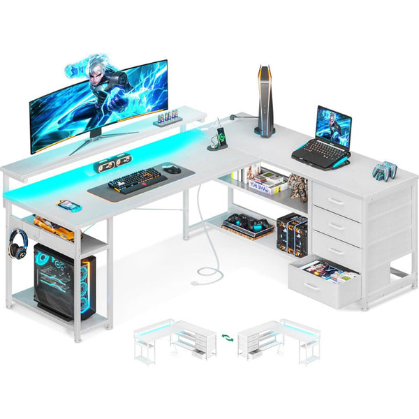 Usajoyen Computer Desk with Power Outlets