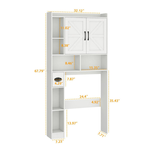 Usajoyen Over the Toilet Storage Shelf with Sliding Door
