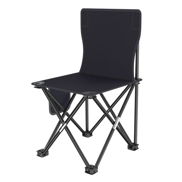 Usajoyen Set of 2 Folding Camping Chairs Max. Capacity 330 lb Ink Black