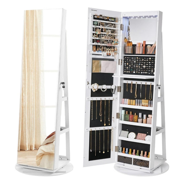 Usajoyen Rotating Solid Wood Full-length Mirror Cabinet