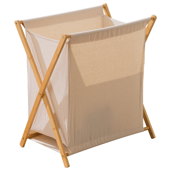 Usajoyen Laundry Hamper 2 Sections with Collapsible X-Frame, 30.4 Gal.