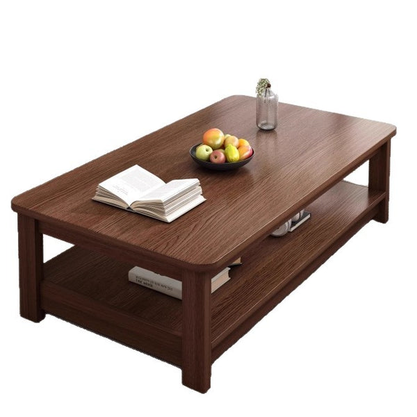 Usajoyen 2-Tier Coffee Table with PVC Rattan Storage Shelf