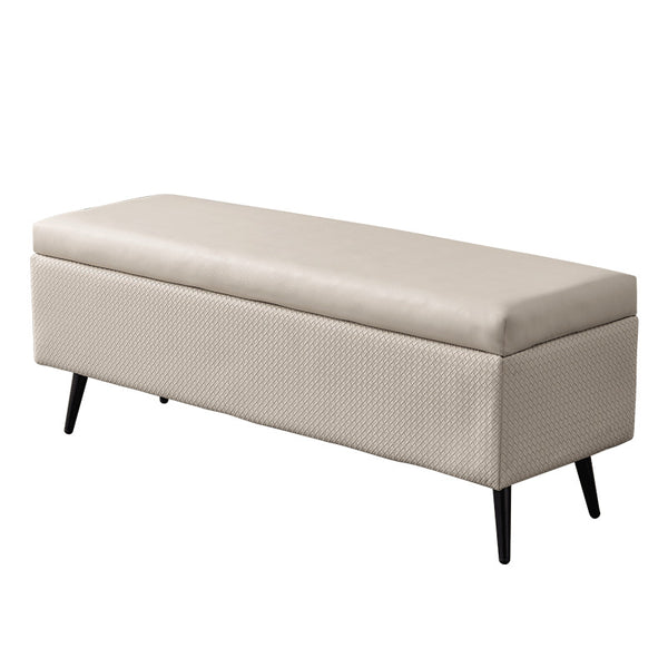 Usajoyen EKHO Collection - Storage Ottoman Bench with Steel Legs, Forest Green