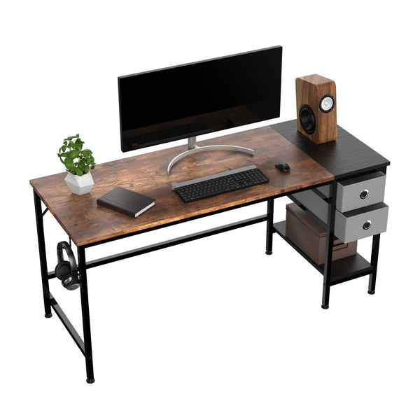 Usajoyen Industrial Brown 55 Inches Writing Desk for Office